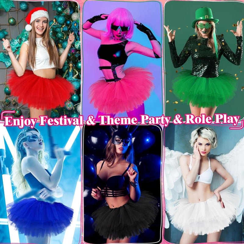 Sarfel Tutu for Women Adults 5 Layerd Tutu Skirts for Women Fluffy Halloween Tutus Adult Tutus Womens Tulle Skirt 80s Costume - Image 3